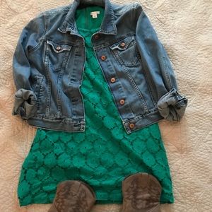 Emerald green mini dress size L